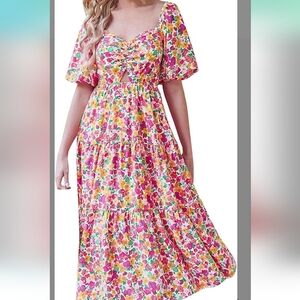 Vibrant Floral Midi Dress